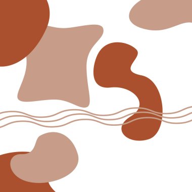 Minimalist soyut el çizimi arka plan. Boho şablon duvar dekoru. Kopyalama alanı olan el çizimi kapağı vektörü.