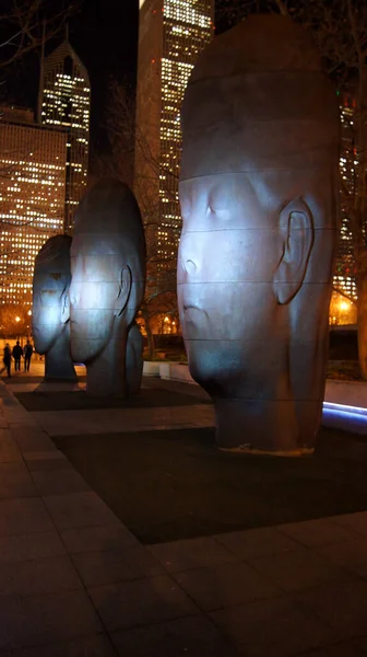 Chicago Illinois Estados Unidos Dic 2015 Esculturas Piedra Durante Una — Foto de Stock