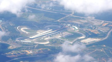 SEPANG, MALAYSIA - 11 Nisan 2015: Sepang International Circuit SIC, Malezya 'da bulunan bir motor sporları pisti. Şehir merkezinde yer almaktadır.