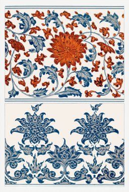 Güzel bir çiçek tasarımı. Doğulu çiçek deseni.