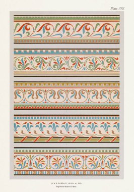 Ortaçağ bantları ve zengin renklerde sınırlar.