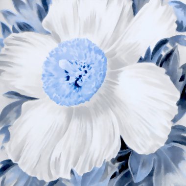 Mavi tonlu kare çiçekli sanat, dijital olarak yaratılmış, güzel desenli bir arka planı var. Projelerinize biraz yaratıcılık katmak için mükemmel.!