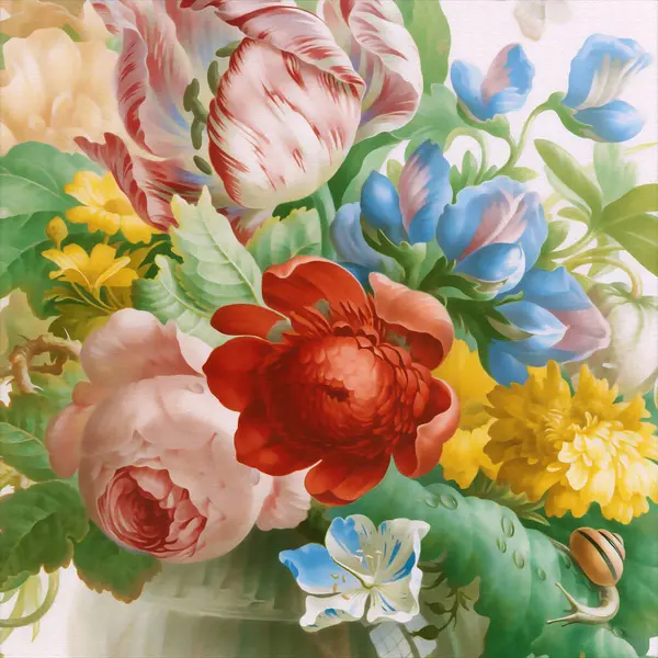 Digitální Květinový Design Texturovaném Pozadí Květiny Plody Vinobraní Inspirace Ideální — Stock fotografie
