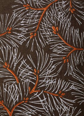 Yaprak damgası Batik. Yaprak deseni. Yumuşak dijital illüstrasyon ve karmaşık yaprak tasarımları. Zarif ve doğadan esinlenilmiş, her proje için mükemmel.