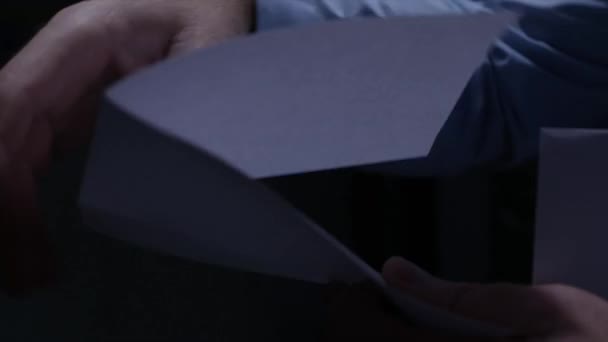 Blurred Shooting Person Putting Letter Envelope Businessman Preparing Delivering Document — Wideo stockowe