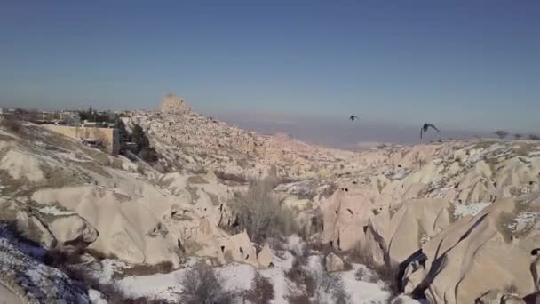 Antica Città Grotta Cappadocia Vista Aerea — Video Stock