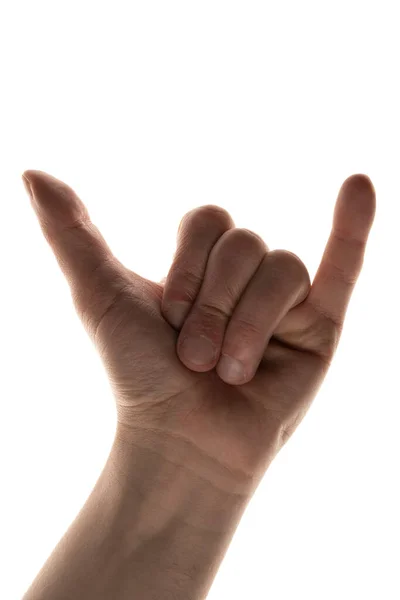 手的姿势聋子的语言 用手势说话 — 图库照片