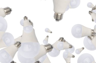 Beyaz arka plan üzerinde LED ampulleri