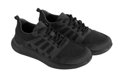 Beyaz arka planda siyah ayakkabılar