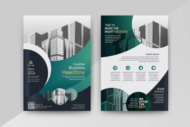 Reklamcılığın Gücü. Cyan Renk yıllık rapor broşürü tasarım şablonu, broşür kapağı sunumu soyut arkaplan, A4 boyutunda yerleşim.