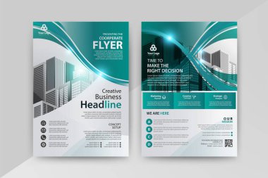 Broşür, Yıllık Rapor, Dergi, Poster, Kurumsal Sunum, Portföy, Flyer, Piyasa, Cyan ve Mavi renkli A4 boyut bilgi tablosu.