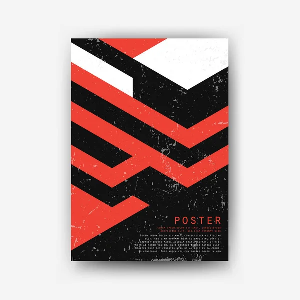 Retro Poster Jaarverslag Boekomslag Ontwerp Sjabloon Voor Brochure Tijdschrift Affiche — Stockvector