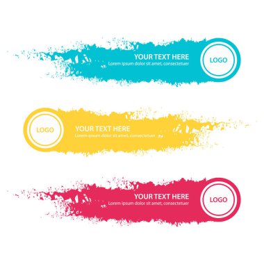 Üç modern alt üçüncü sancak şablonu seti. Vektör