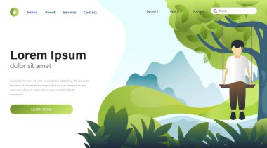 Web sayfası tasarım şablonları. Web sitesi için modern vektör illüstrasyon kavramları, mobil web sitesi geliştirme, sunum şablonları, bilgi grafikleri. Vektör İllüstrasyonu - Vektör