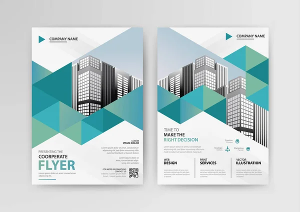 Broşür Yıllık Rapor Dergi Poster Kurumsal Sunum Portföy Flyer Piyasa — Stok Vektör