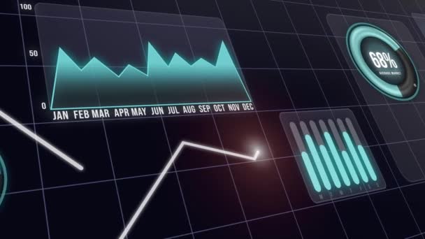Geschäftsdiagramm Mit Charts Zahlen Finanzielle Hintergründe Gut Für Den Aktien — Stockvideo