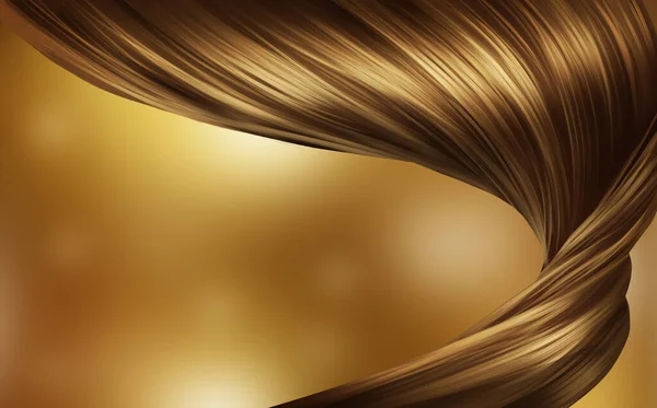 Shiny Brown Hair Show Soft Beautiful Strong Imply Hair Care — Stock Photo, Image