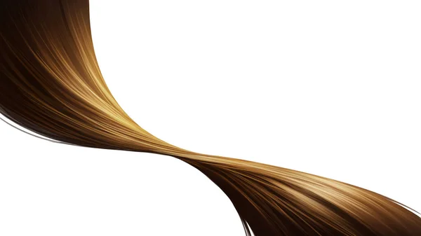 女性棕色头发 深色头发的颜色 健康的发型 螺旋形的概念 美丽的长卷发在白色背景上闪耀 数码绘画插图 — 图库照片