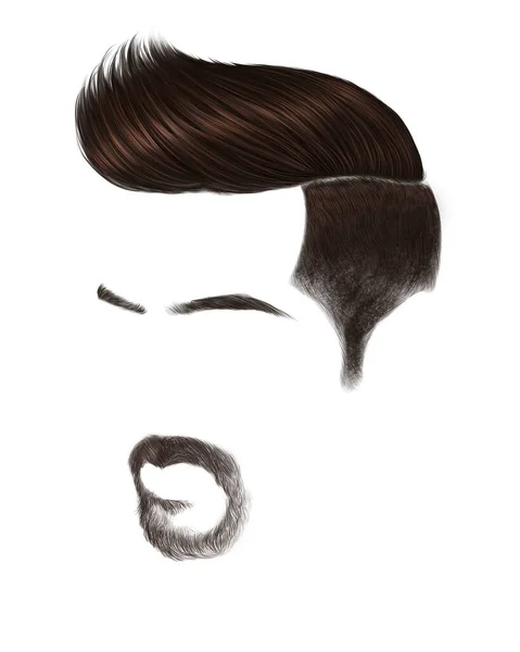 Чоловіче Волосся Борода Мають Назву Undercut Fade Підстрижка Дуже Схожа — стокове фото