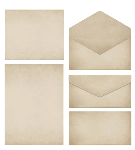 Estilo Vintage Carta Simples Envelopes São Adequados Para Decorar Páginas — Fotografia de Stock