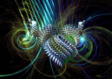 Fütürist soyut görüntü. Fraktal sıçrama.