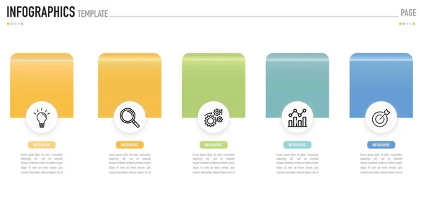 Metalik doku, metal renk bilgi şablonu veya öge 5 adım, süreç, seçenek, renkli 3 boyutlu dikdörtgen, dairesel, daire ve simgeler, satılık slayt için, minimal, modern, basit biçim