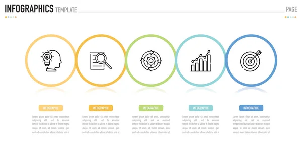 5 adım, süreç, seçenek, renkli çember, simgeler, ince çizgi, düz, 3D, analiz satışı slaytı, basit modern minimal biçim, yuvarlak, huni, ok, yol haritası