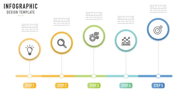 Circular Mind Map Infografik Vorlage Oder Element Mit Schritten Prozess — Stockvektor