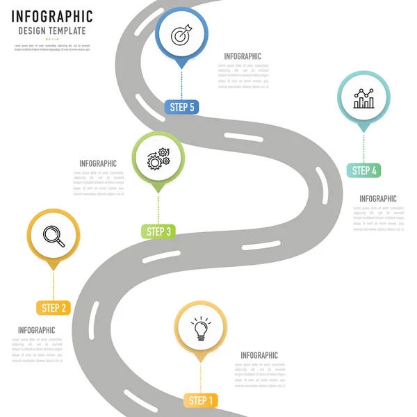 Circular Roadmap Infografik Vorlage Oder Element Mit Schritten Prozess Option — Stockvektor