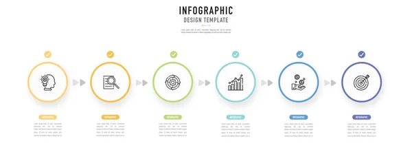 6 adım, süreç, seçenek, renkli daire, doğru işaret, etiket, düğme, ok, kağıt origami, satılık slayt, akış şeması, web için minimal, modern biçim