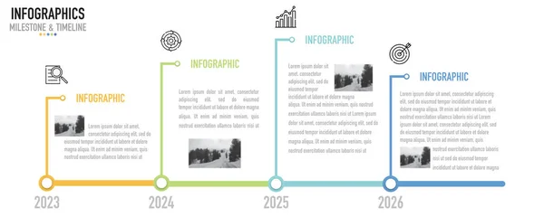 4 yıl, 2023, 2024, 2025, 2026, adım, süreç, seçenek, renkli çubuk, asgari, modern satış slaytı, akış şeması, iş akışı, planlayıcı, web sitesi