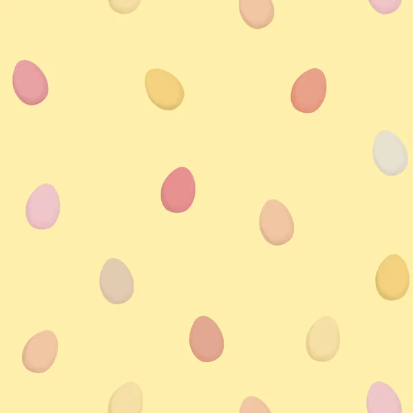 Huevos Pascua Patrón Sin Costura Huevos Multicolores Sobre Fondo Amarillo — Foto de Stock