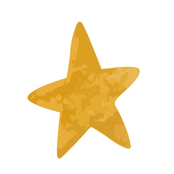 Estrella Dorada Ilustración Estilo Plano Aislada Blanco — Vector de stock