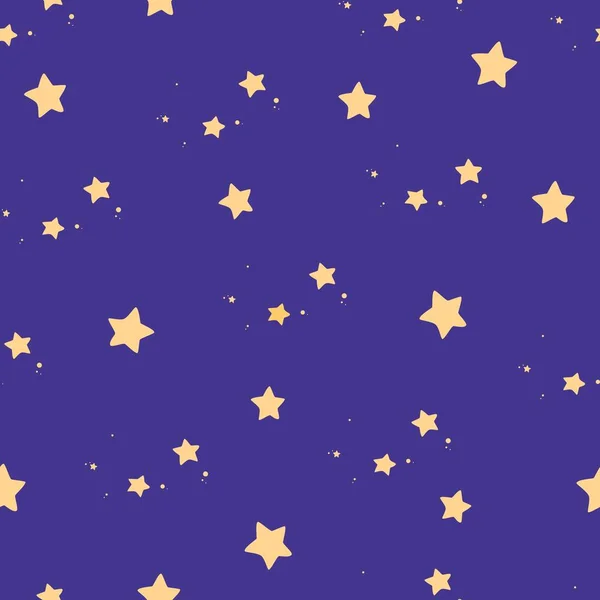 Patrón Sin Costuras Estrellas Cielo Oscuro — Vector de stock