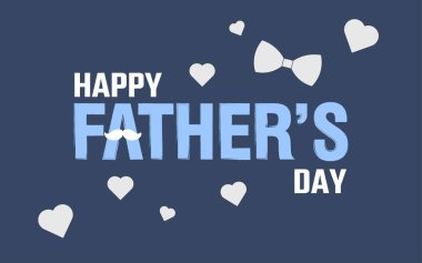 Babalar Gününüz kutlu olsun. Poster, kart, afiş, kupa, papyon ve bıyıklı şablon. Tebrik kartı, el ilanı, dekorasyon için vektör illüstrasyonu. 