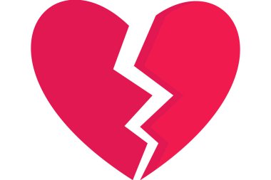 kırık kalp vektör simgesi