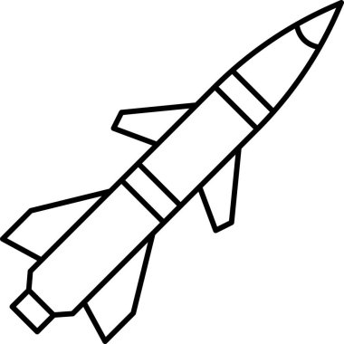 Füze Hattı Simgesi Minimum Mermi ve Askeri Silah Vektörü Sembolü