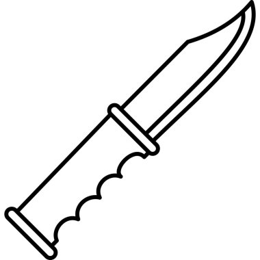 Bıçak Çizgisi Simgesi Asgari Kesme Aracı ve Silah Vektörü Sembolü