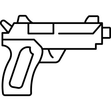 Silah Hattı Simgesi Minimum Ateşli Silah ve Silah Vektörü Sembolü