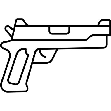 Silah Hattı Simgesi Minimum Ateşli Silah ve Silah Vektörü Sembolü