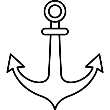 Çapa Çizgisi Simgesi Asgari Denizcilik ve Denizcilik Malzemeleri Vektör Sembolü