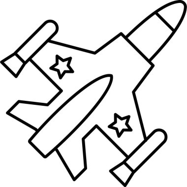 Jet Hat Simgesi Minimum Uçak ve Havacılık Vektör Sembolü