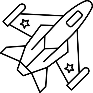 Jet Hat Simgesi Minimum Uçak ve Havacılık Vektör Sembolü