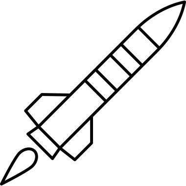 Füze Hattı Simgesi Minimum Mermi ve Askeri Silah Vektörü Sembolü