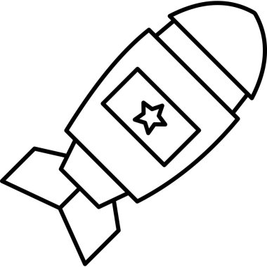 Nükleer Bomba Hattı Simgesi Minimum Patlayıcı Silah ve Yıkım Vektörü Sembolü