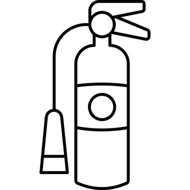 Silindir Hattı Simgesi Asgari Yangın Güvenliği ve Acil Durum Malzeme Vektörü Sembolünü Ateşle