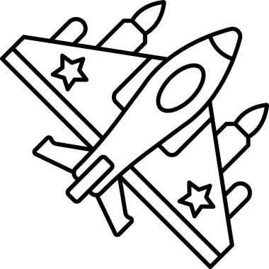 Uçak Hattı Simgesi Minimum Hava Aracı ve Havacılık Vektörü Sembolü