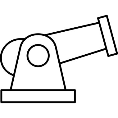 Top Hattı Simgesi Minimum Silah ve Topçu Vektör Sembolü