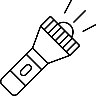 Meşale Hattı Simgesi Minimum Ateş ve Işık Vektörü Sembolü