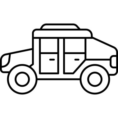 Ordu Kamyon Hattı Simgesi Asgari Askeri Taşımacılık ve Taşıma Vektörü Sembolü